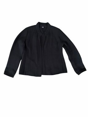 Eileen Fisher Mandarin Collar Open Front Jacket